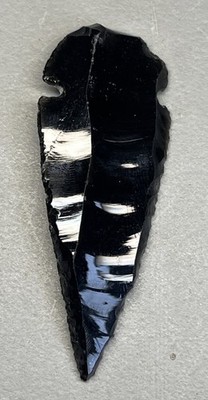 Neolithic Obsidian Flint Carved Arrowhead