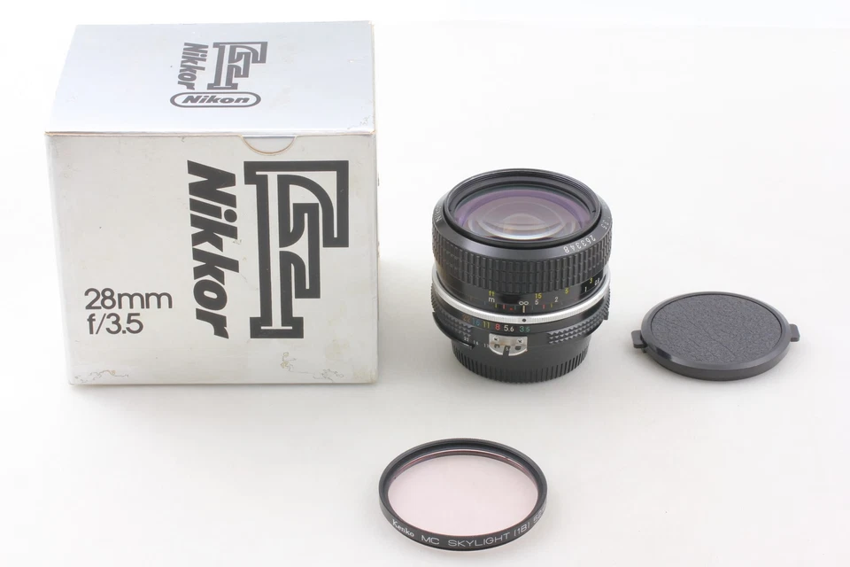 [Sin usar en caja] Lente Nikon Ai Nikkor 28 mm f/3,5 MF para F2 FM2 FM3A F3 FE2 Japón Foto 3 de 4