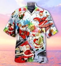Party Music On Christmas Hawaiian Shirt Unisex Full Size Adult Colorful HW2027