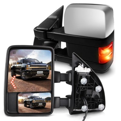 Towing Mirrors 03-07 F250 F350 F450 F550 SD Power Heated LED Signal Puddle Light