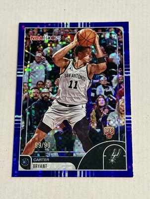 2025-26 Topps NBA Hoops Carter Bryant Pixel Burst Purple 99/99 Bookend Spurs RC