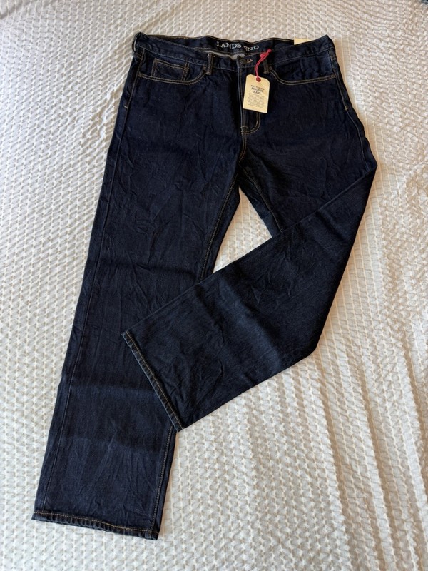 Land’s End Regular Fit Dark Blue Mens Jeans 36/30 (New With Tags)