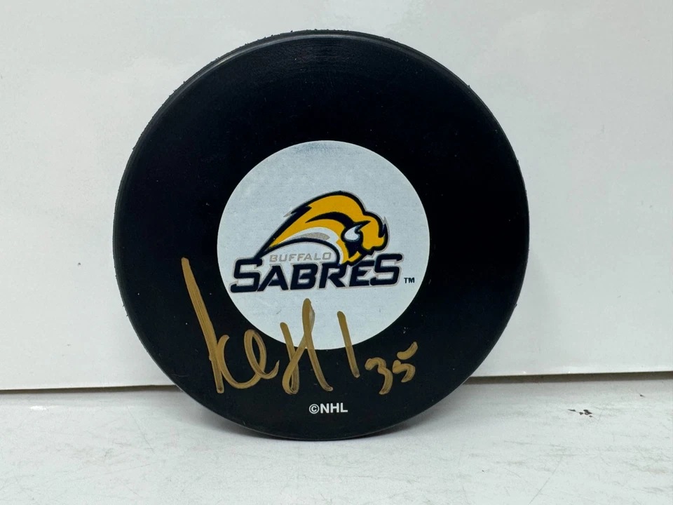 Jocelyn Thibault Buffalo Sabres Firmado NHL Autógrafo Disco Dorado Automático Foto 4 de 4