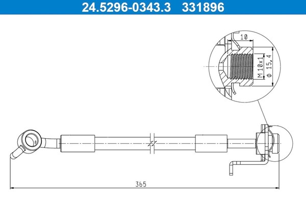 ATE Hinten Bremsschlauch Hinten Links FüR Hyundai I30 KIA 16-22 58737-G4300-image