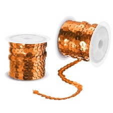 2Pcs 5 Yards x 0.24 Inch Flat Sequin Strip Spangle Sequins Trim Bronze