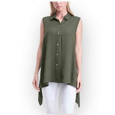 Fever Ladies Sleeveless Blouse Olive, Size Small - NWT / 128S