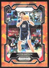7815J 2024 Panini Prizm Draft Picks #76 Anton Watson Prizms Orange Ice