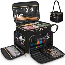 Knitting Bag Yarn Storage Tote, Large Crochet Organizer Bag, Yarn Holder Case fo