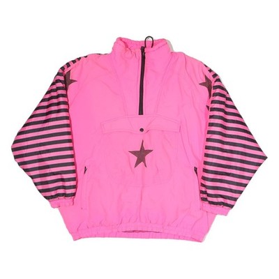WINDS AND WAVES Damen Zip Jacke L Pink Schwarz Sternenprint Polyester Mischung