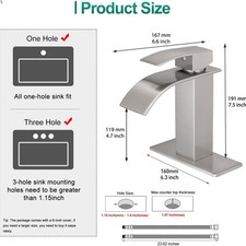 Bathroom Faucets Brushed Nickel Waterfall Bathroom Sink Faucet Modern Single ...