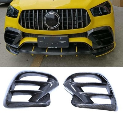Fit For Benz W167 C167 GLE450 GLE63 Coupe Real Carbon Front Fins Air Vent Cover