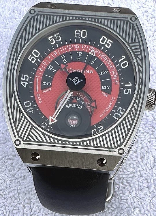 Stuhrling Original Automatic 20 Jewels St-90011 Men’s Watch 54mm x 51mm 50 Meter Foto 3 de 4