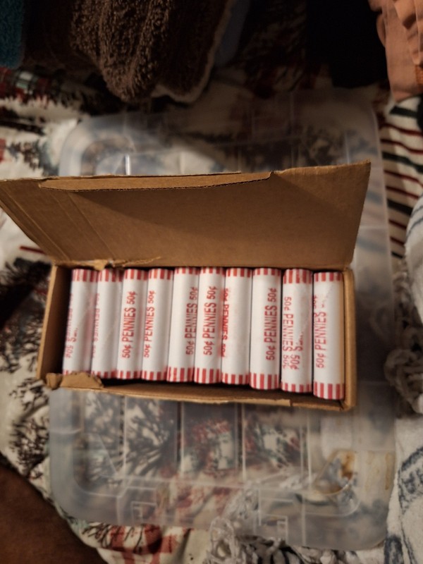 Unsearched Sealed Bank Box Of Pennies