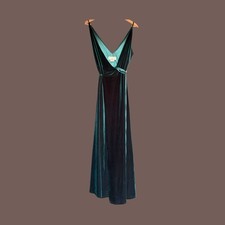 Vintage Jenny Yoo Emerald Velvet Dress Size 8 Plunge Gown Twilight Siren