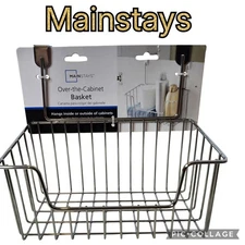 MAINSTAYS Rack Chrome Storage/Organization Over Door Hanging Basket NWT's