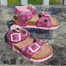 NEW Rugged Bear Pink W/Purple Polka Dots Glitter Sandals Toddler Girls Size 6