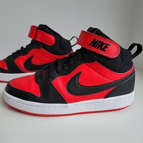 Nike Court Borough Mid Top 2 Red Black Kids Shoes Size 4Y CD7782-602 - Picture 7 of 16