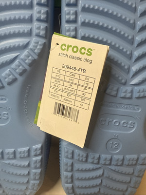 Crocs Disney Stitch Classic Clog Blue Men's 12, Women's 14 New