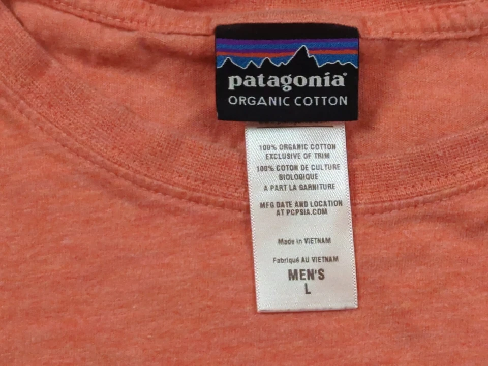 Camisa Patagonia Para Hombre Grande Naranja Manga Corta Informal Algodón Orgánico Foto 3 de 4