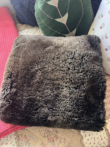 Beautiful Restoration Hardware RH Faux Fur Throw Blanket 64”x94” Dark Brown