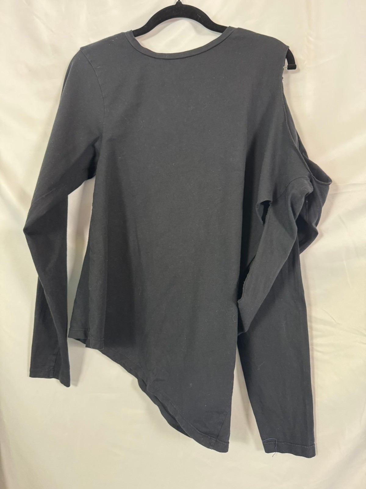 Maison Martin Margiela SS2005 Elongated Sleeve Top Size S Charcoal Black Cotton