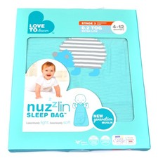 Love to Dream Nuzzlin Baby Sleep Bag Sack 4-12M Aqua 0.2 TOG Stage 3 Extra Lite