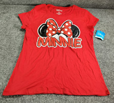 Disney Minnie Mouse Polka Dot Hairbow Youth Size T-Shirt XXL 19 Red S-S Girls