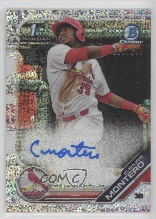 2019 Bowman Chrome Prospect Speckle Refractor 210/299 Elehuris Montero Auto 0c6