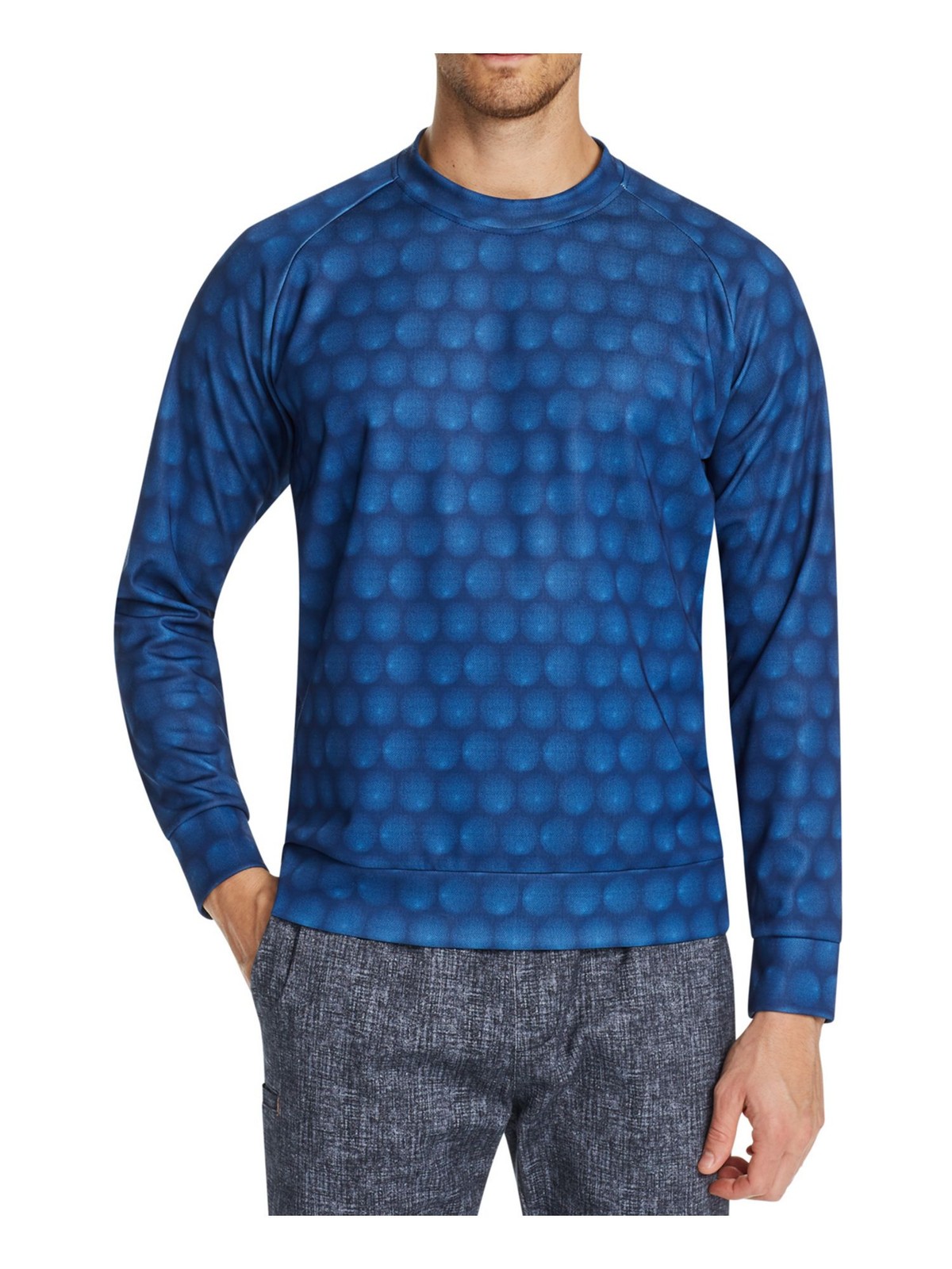 Мужская повседневная рубашка TALLIA в синий горошек с длинным рукавом L 2190₽