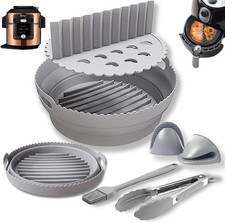 Image of 6-Pcs Ninja Air Fryer Accessories, Round Silicone Air Fryer Liner AF100UK, 3.8L+