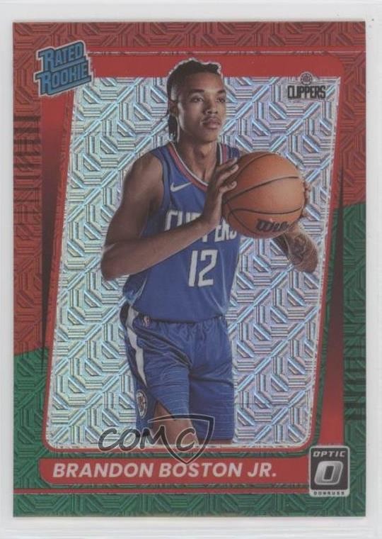 2021 Donruss Optic Choice Red & Green Prizm Brandon Boston Jr #189 Rookie RC fm0