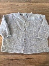 Cárdigan Suéter DKNY 100 % Cachemira Lujo Bebé Gris 14-18 Libras 3-6 Meses De Colección