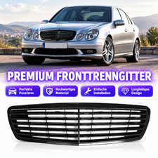 F&uuml;r Mercedes E Klasse W211 03-06 Sportk&uuml;hlergrill Schwarz Gl&auml;nzend Frontgrill