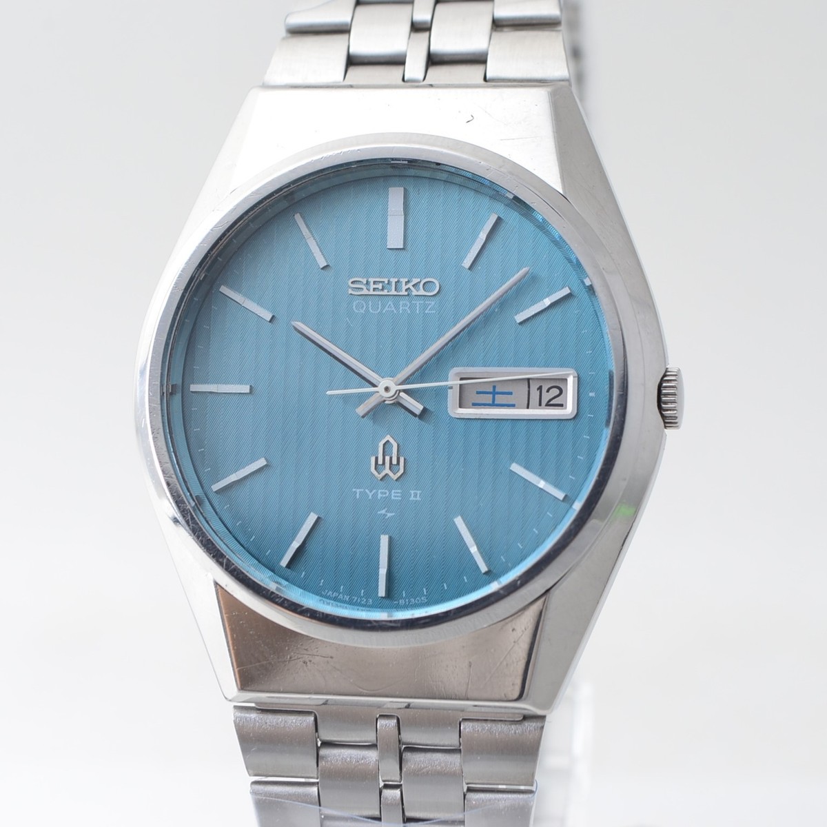 SEIKO クォーツ TYPEⅡ Vintage Seiko Quartz TYPE2 7123-8100 Shining blue waves