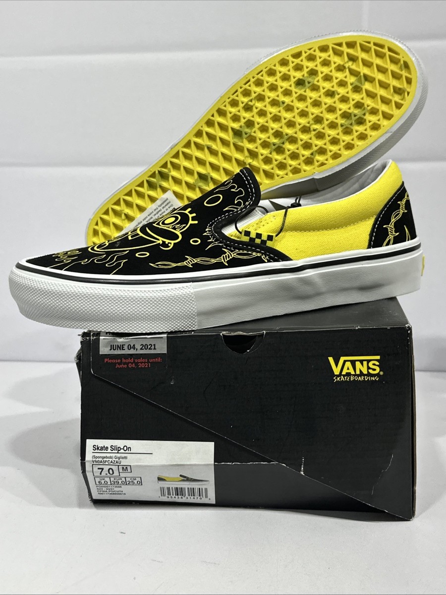 Vans x Gigliotti SpongeBob SquarePants Slip On Black Yellow Size