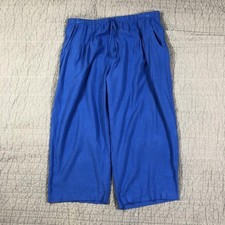 Vintage Jams World Pants Women Large Blue Cobalt Capri Elastic Waist Hawaiian