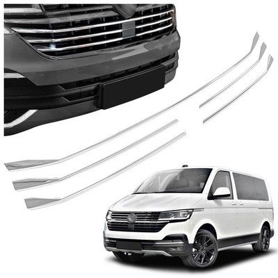 Set: VW Caravelle 2019-2023 Front Bumper Grille Trim Mouldings