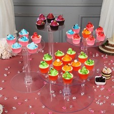 4 Tiers ACRYLIC Clear CAKE STAND Wedding Birthday Cupcake Display Cake Tower