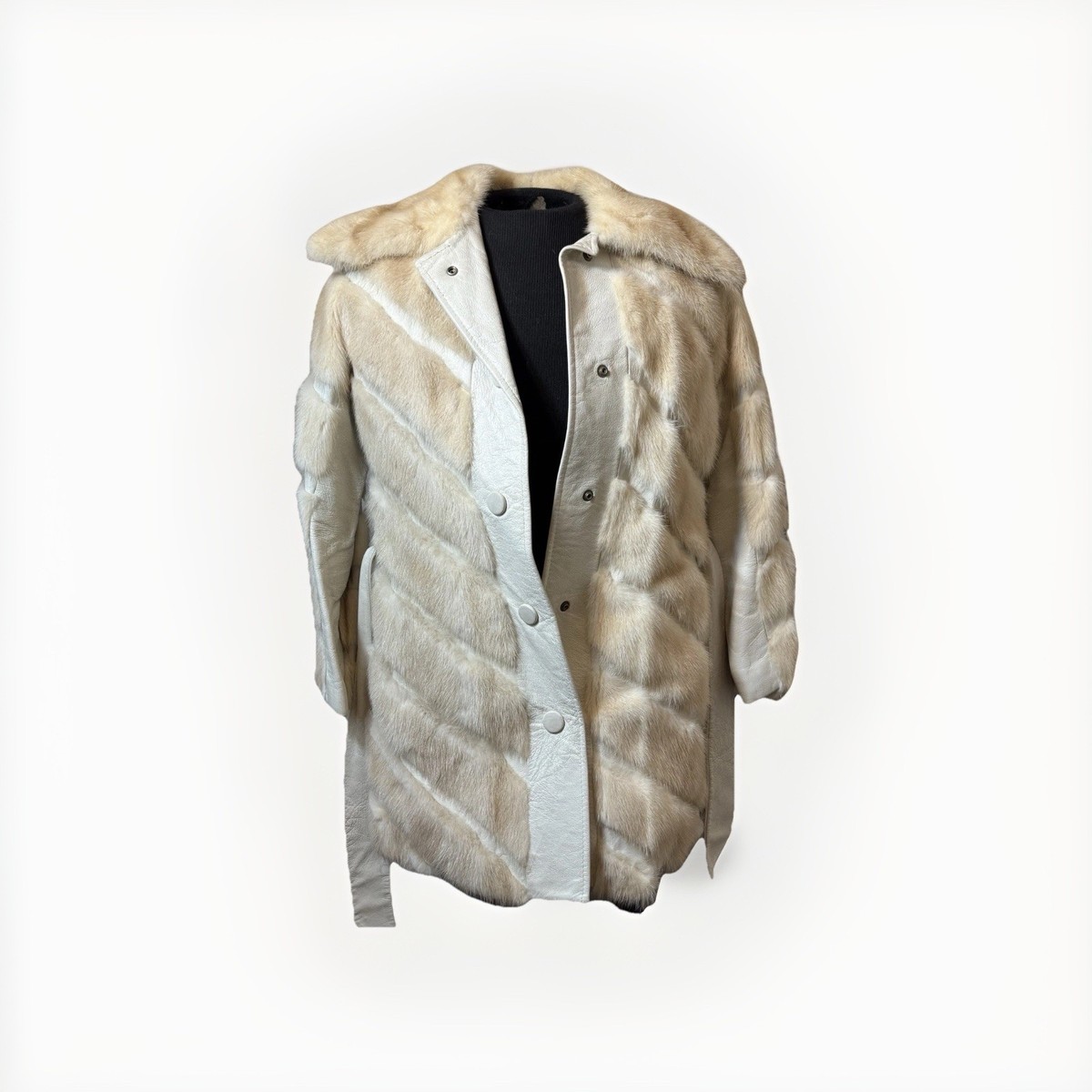 Vintage Kaufmanns Pittsburgh Mink Fur Leather Mid-Length Coat