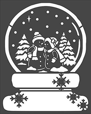 Reusable Snowglobe Home Decor Stencil for DIY Crafts - StencilAir