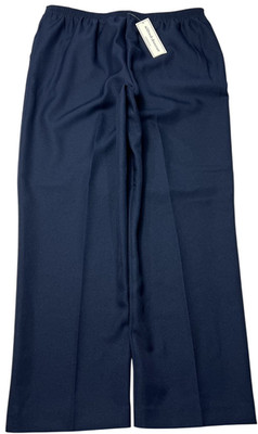 Alfred Dunner Pants Womens (16) Navy Classics Proportioned Medium Pull On NWT