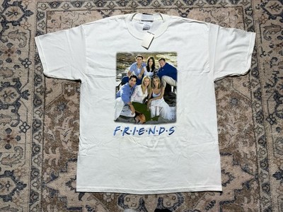 VTG 04  NBC Store FRIENDS Embroidered Logo TV Show Cast White T-Shirt Sz XL NWT