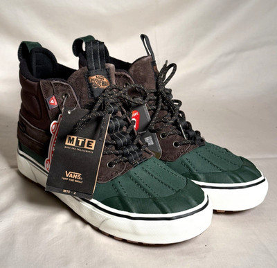 VANS Del Pato MTE 2 SK8-Hi Top Waterproof Duck Boots Brown&Green Men 8/Women 9.5
