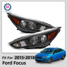 For 2015-2018 Ford Focus Halogen Headlights Upgrade Black Conversion Left Right For 2015-2018 Ford Focus Halogen Headlights Upgrade Black Conversion Left Right