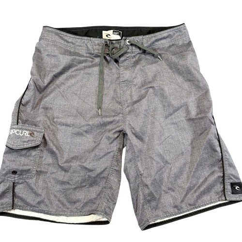 Rip Curl Overthrown Heather Board Shorts Size 38 Gray Surf Swim Trunks SKU 442