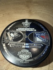 Pittsburgh Penguins VS NY Rangers Conference Semifinals Stanley Cup Puck 