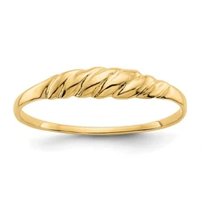 14K Ridged Dome Ring R544