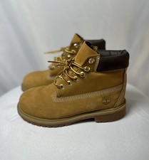 Timberland Classic 6-Inch Tan Brown Wheat Nubuck Boots Kids Size 2M Waterproof