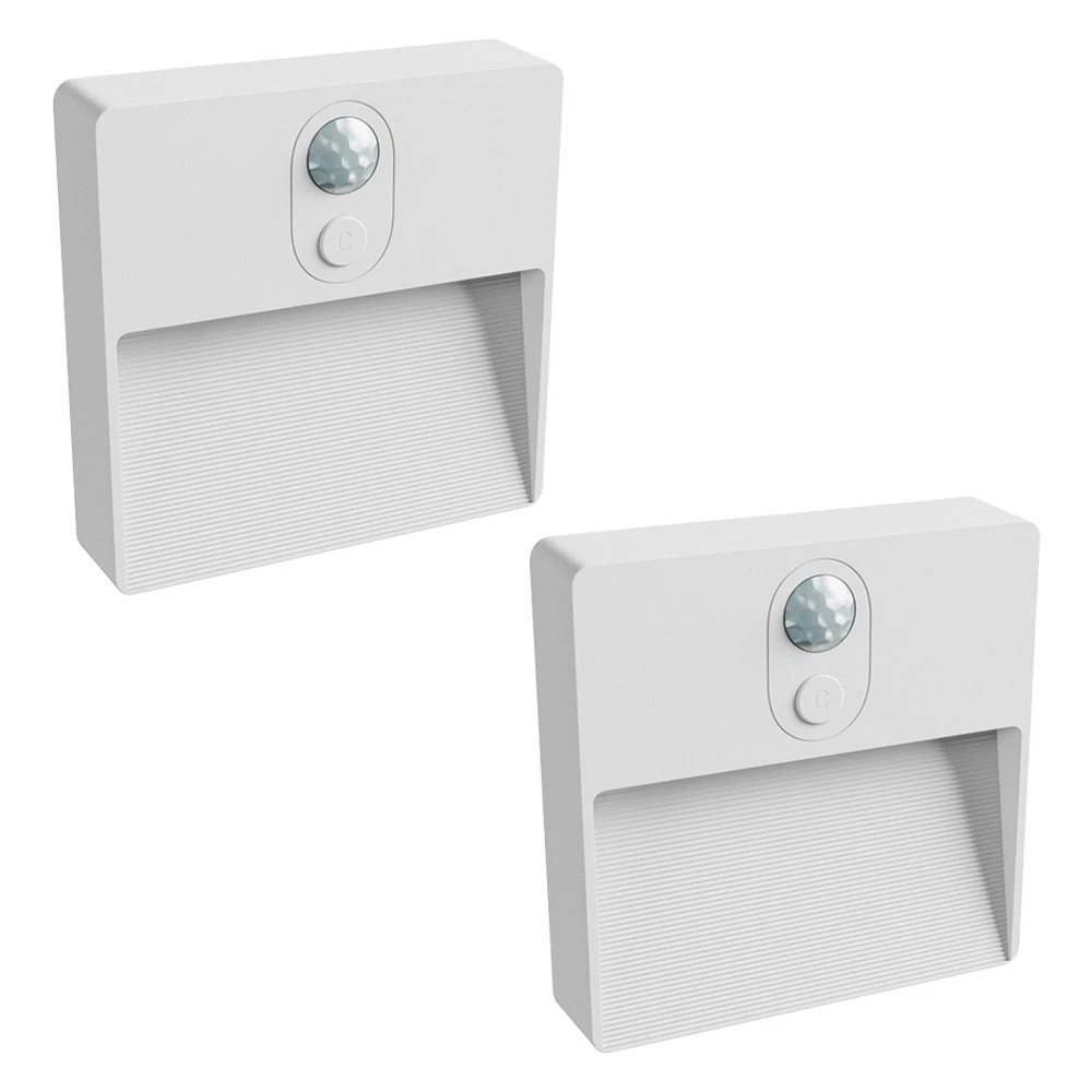 2x Spectrum LED Batería Luz Nocturna Lumina Pop Blanco RGBW 3000K Detector de Movimiento USB-C