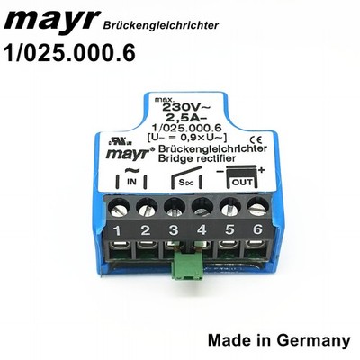 Original Mayr 1/025.000.6 Brückengleichrichter 230V~ 2,5A- bridge rectifier